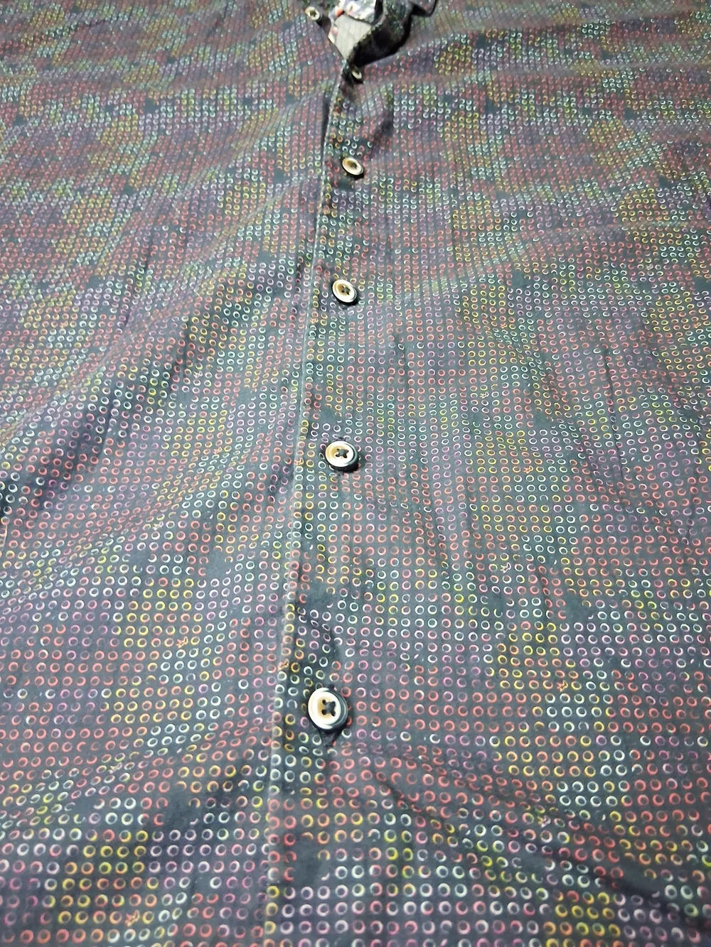 ESSERE Classic Men's Casual Button-Down Shirt in Deep Navy Pattern - Picture 4 of 7